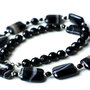 Colier si cercei agate negre, Set bijuterii