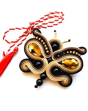 Brosa soutache fluture
