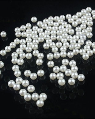 10 x perle acrilice , albe, 5 mm