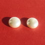 (2 bucati) Cabochon semigaurit din perla alba tip Mallorca aprox 14x6.5 mm