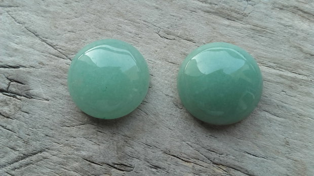 Cabochon aventurin verde, 12-13mm (2 buc)