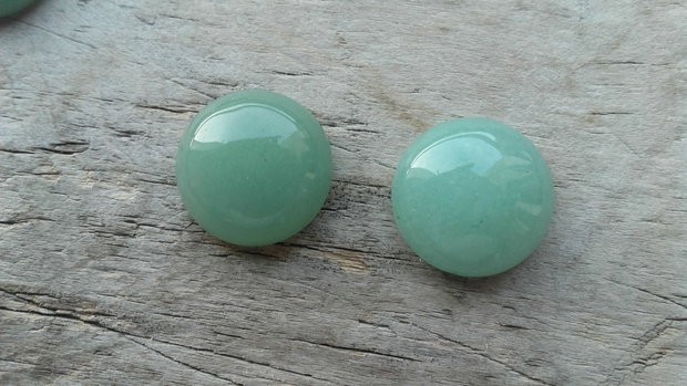 Cabochon aventurin verde, 12-13mm (2 buc)