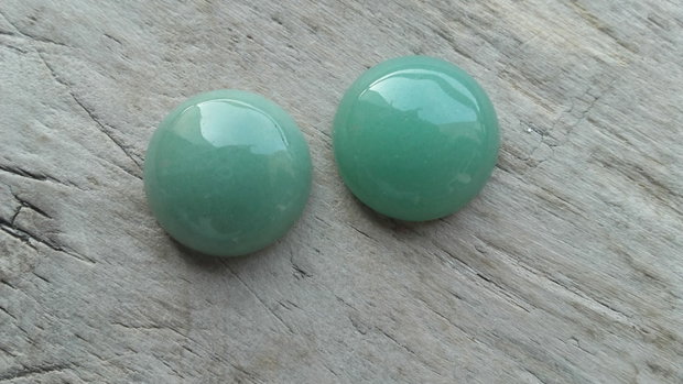 Cabochon aventurin verde, 12-13mm (2 buc)