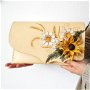 poseta plic handmade unicat din piele - Sunflower in a Summer day