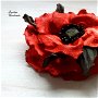 Brosa floare de mac/Accesoriu par/Flori textile