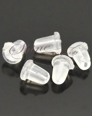 Protectie, dop cercei din silicon, 4x6mm