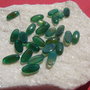 (2 bucatji) Cabochon oval din agata verde  aprox 4x7x14 mm