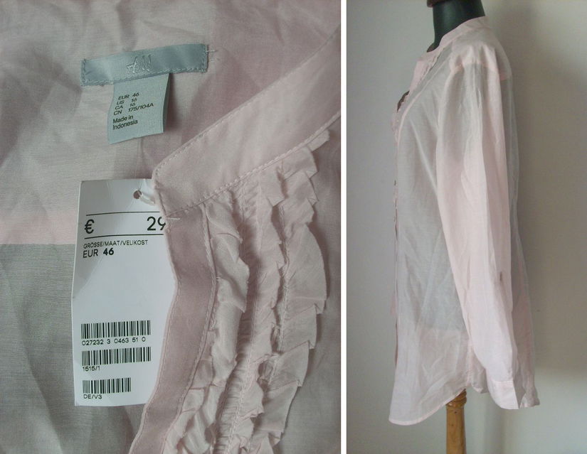 H&M BLUZA BUMBAC ROSE