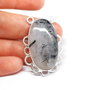 Pandantiv quartz turmalinat in rama argintata