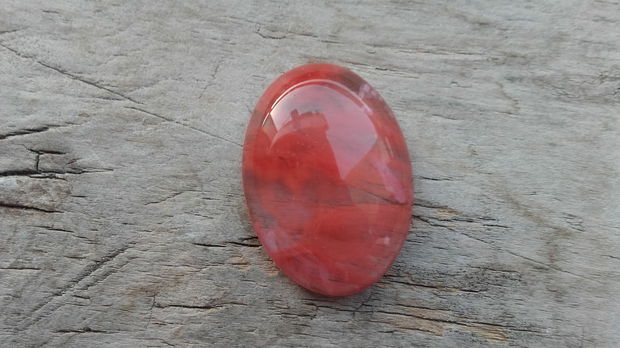 Cabochon cuart cherry, 30x20mm