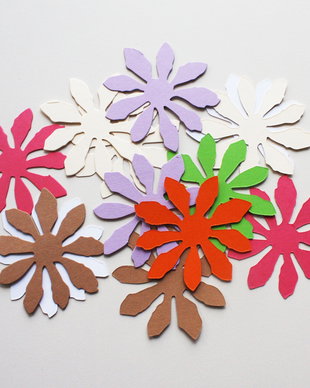 Set flori mari decupate din carton
