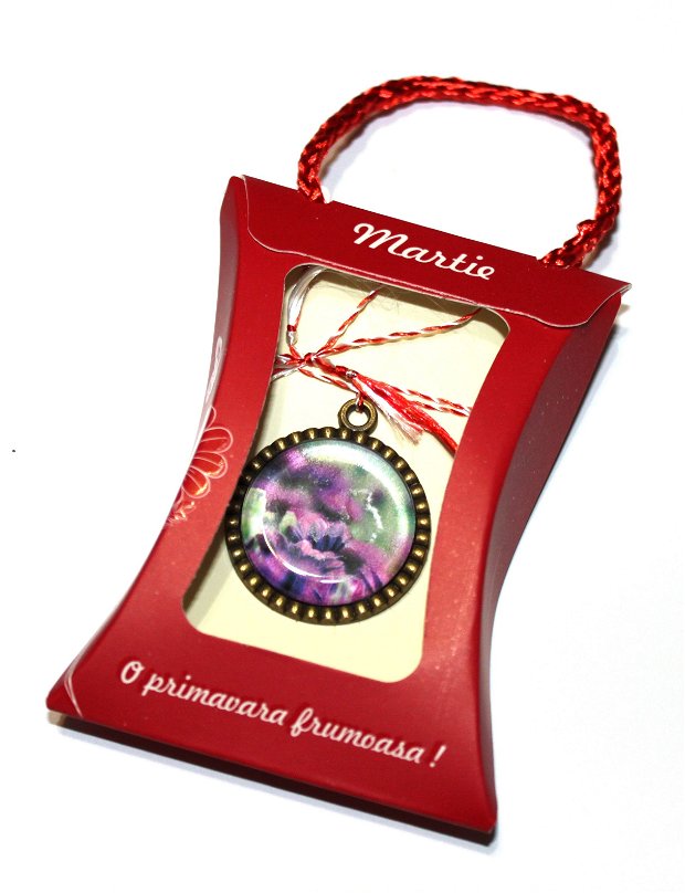 Martisor medalion flori mov - 19991