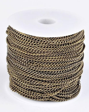 Lant metalic bronz, 3x5x0.8mm