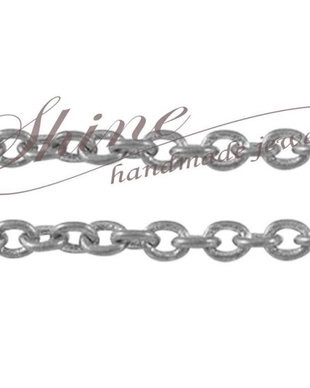 Lant metalic, platinum, 2x2x0.5mm