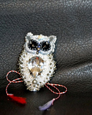 Brosa Martisor - Bufnita alba
