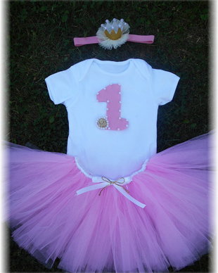 Set aniversar cu fusta tutu Simple Gold