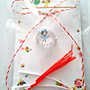 Brosa martisor cabochon sticla 14mm zana
