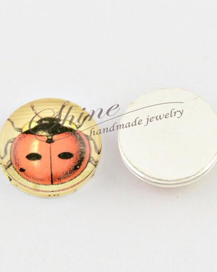Cabochon buburuza, 12x5~6mm