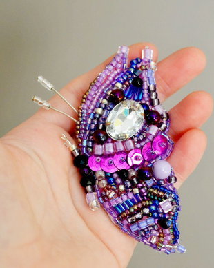 Brosa Martisor - Fluturas Purple