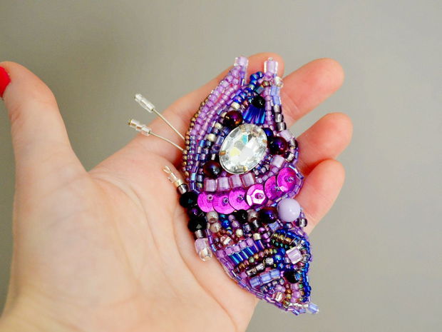 Brosa Martisor - Fluturas Purple