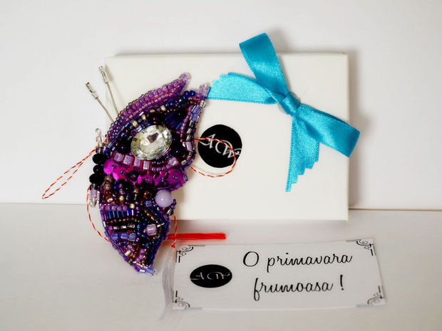 Brosa Martisor - Fluturas Purple