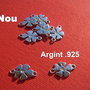 Link din argint rodiat floricica stilizata aprox 1.2x10x15 mm (cu anourile)