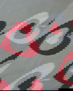 Draperie cu inimioare