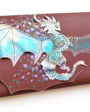 Poseta plic/Geanta "Crossover" handmade unicat - Dragon of Spring