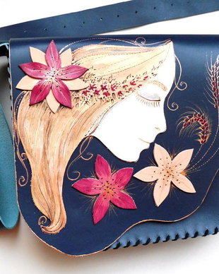 Geanta "Crossbody" handmade unicat- Flower Power