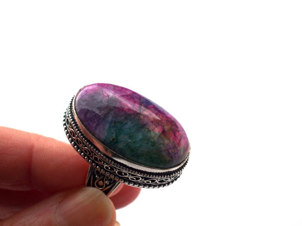 Inel agata druzy