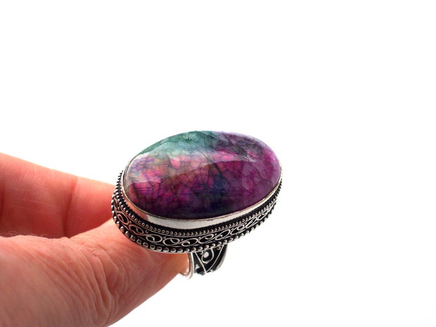 Inel agata druzy