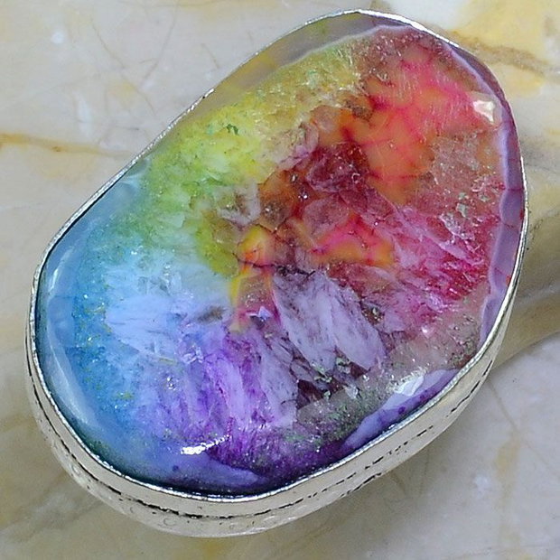 Inel agata druzy