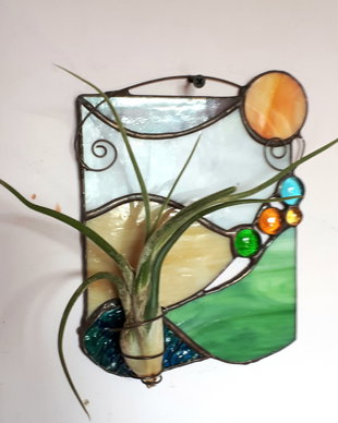 Decoratiune vitraliu cu air plant