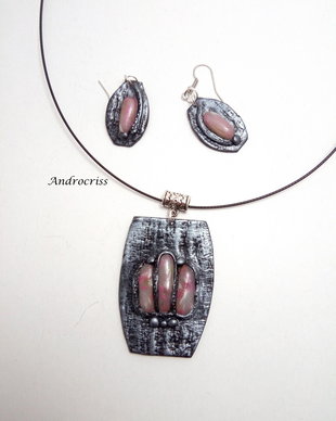 Pink stones,bijuterii din lut polimeric