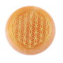 K0011 - Cabochon, calcit, inscriptie floarea vietii, galben orange, auriu, 40x40x10mm
