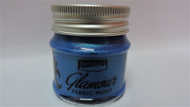 Vopsea pentru textile Glamour-argintiu albastrui-50ml