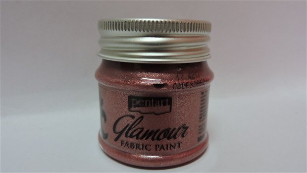 Vopsea pentru textile Glamour-argint rozat-50ml