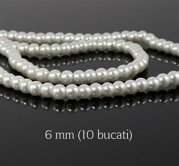 Perle de sticla, 10 buc, 6 mm, PS-A