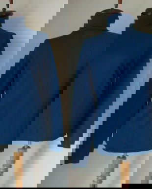 PULOVER ALBASTRU LANA MERINOS