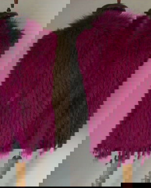 VESTA BLANA NATURALA VULPE TESUTA