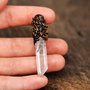 Amuleta lemurian seed quartz si lut polimeric patinat