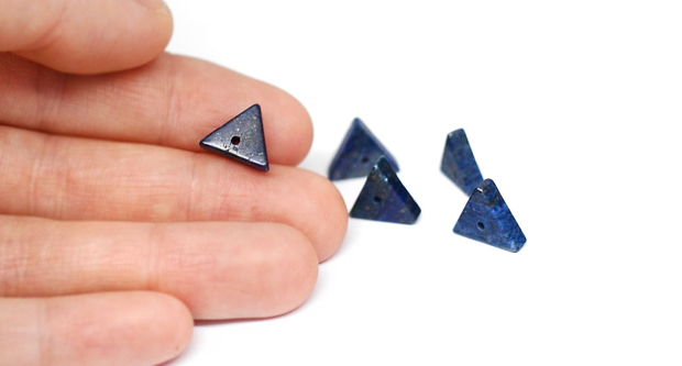 Margele Lapis Lazuli  - triunghiulare  [ 5buc ]