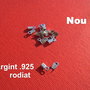 ( 2 bucati) Capat de snur MIC din argint .925 rodiat aprox 2x3x5.5 mm (cu anoul)