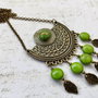 Set tribal zamac bronz & howlit verde