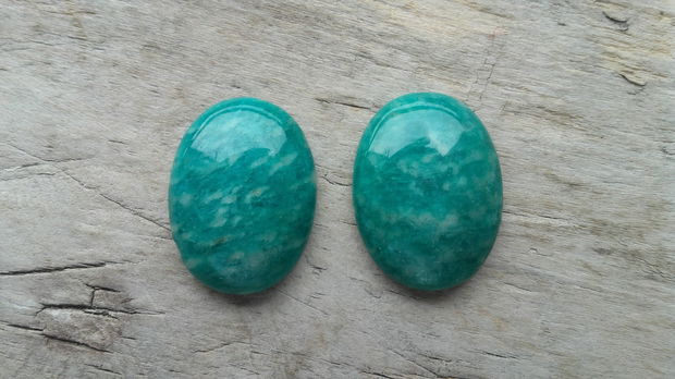 Cabochon amazonit rusesc 25x18 mm (2 buc)