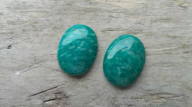 Cabochon amazonit rusesc 25x18 mm (2 buc)