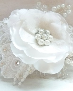 Accesoriu par mireasa/Pieptan de par cu floricele