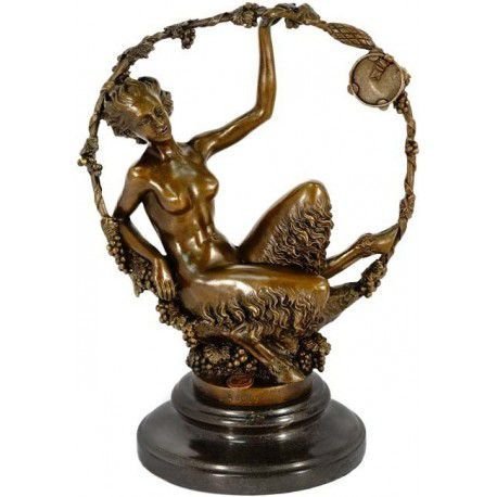 Femeie cu cercul cu flori-statueta bronz