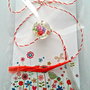 Brosa martisor cabochon sticla 14mm flori
