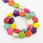 Margele howlite turcoaz vopsite, in forma de flori